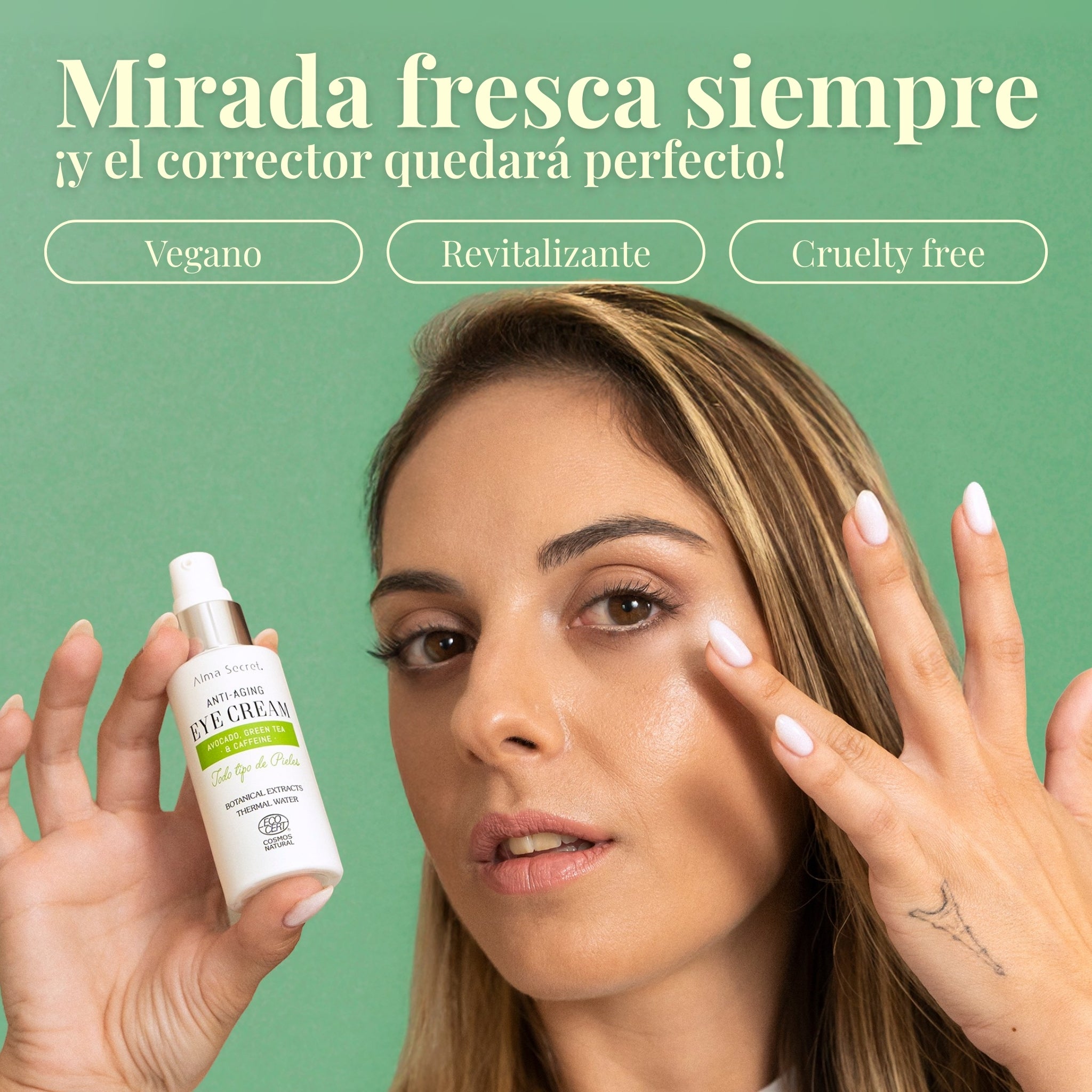 Contorno de Ojos Antiedad Aguacate y Cafeína | Reduce Bolsas y Ojeras | Alma Secret 30ml