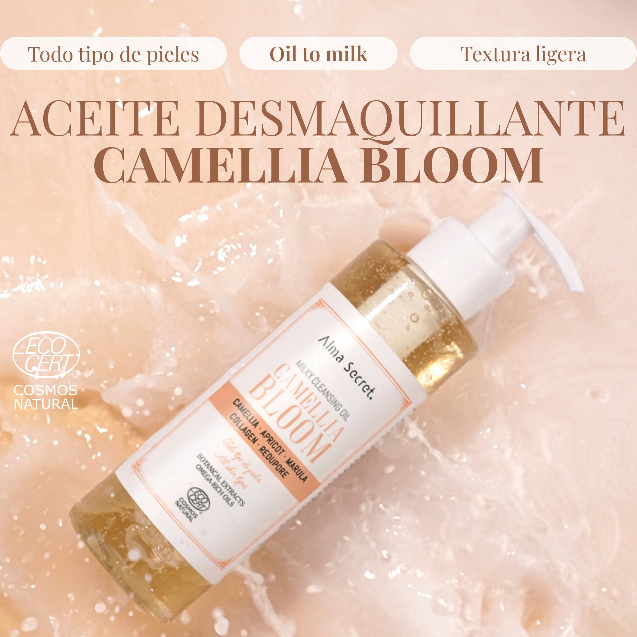 Aceite Desmaquillante Natural Oil to Milk | Camellia Bloom | Alma Secret 200ml