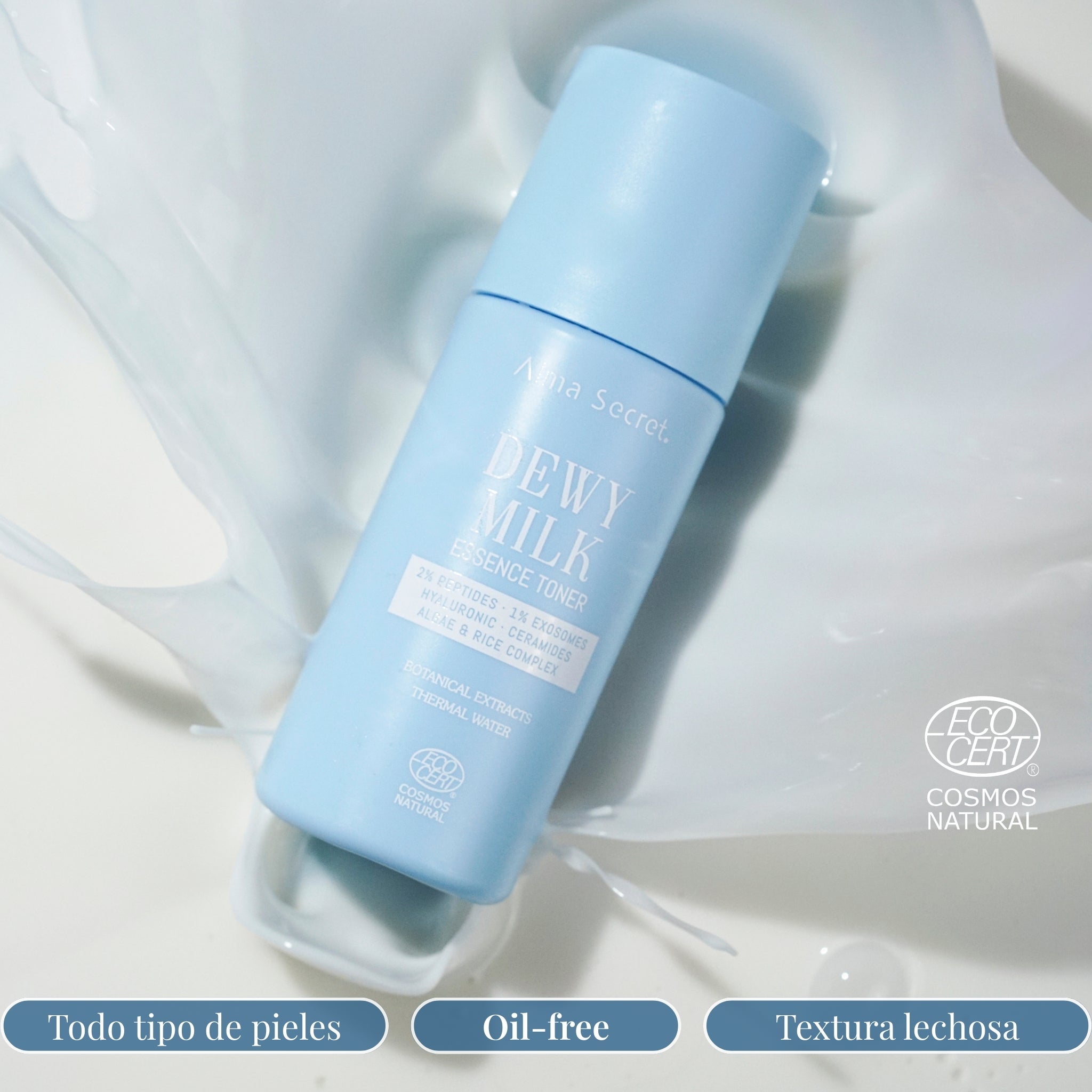 Tónico Esencia Hidratante con Exosomas y Péptidos | Dewy Milk 125ml | Alma Secret