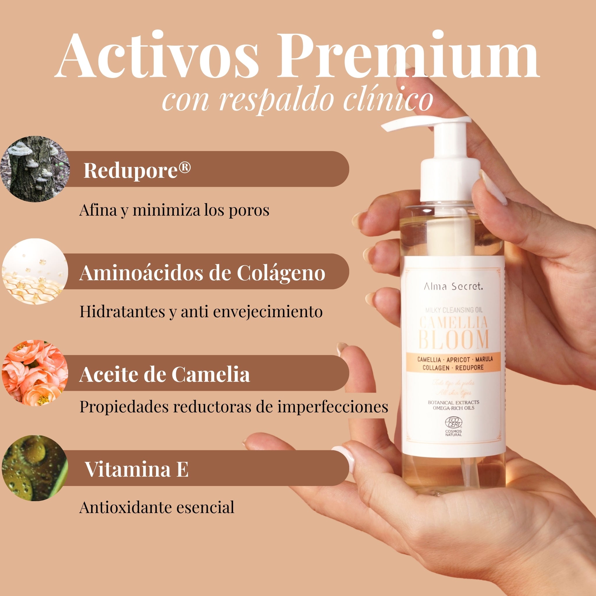 Aceite Desmaquillante Natural Oil to Milk | Camellia Bloom | Alma Secret 200ml