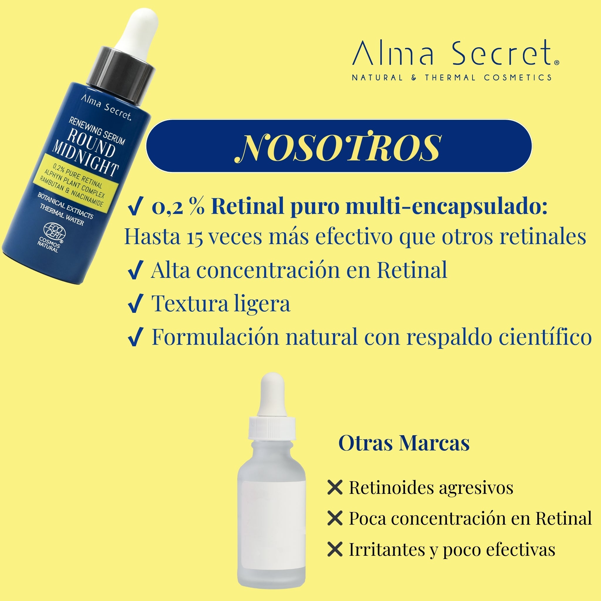 Sérum Retinal 0,2% Alta Potencia | Antiarrugas y Manchas | Alma Secret 50ml