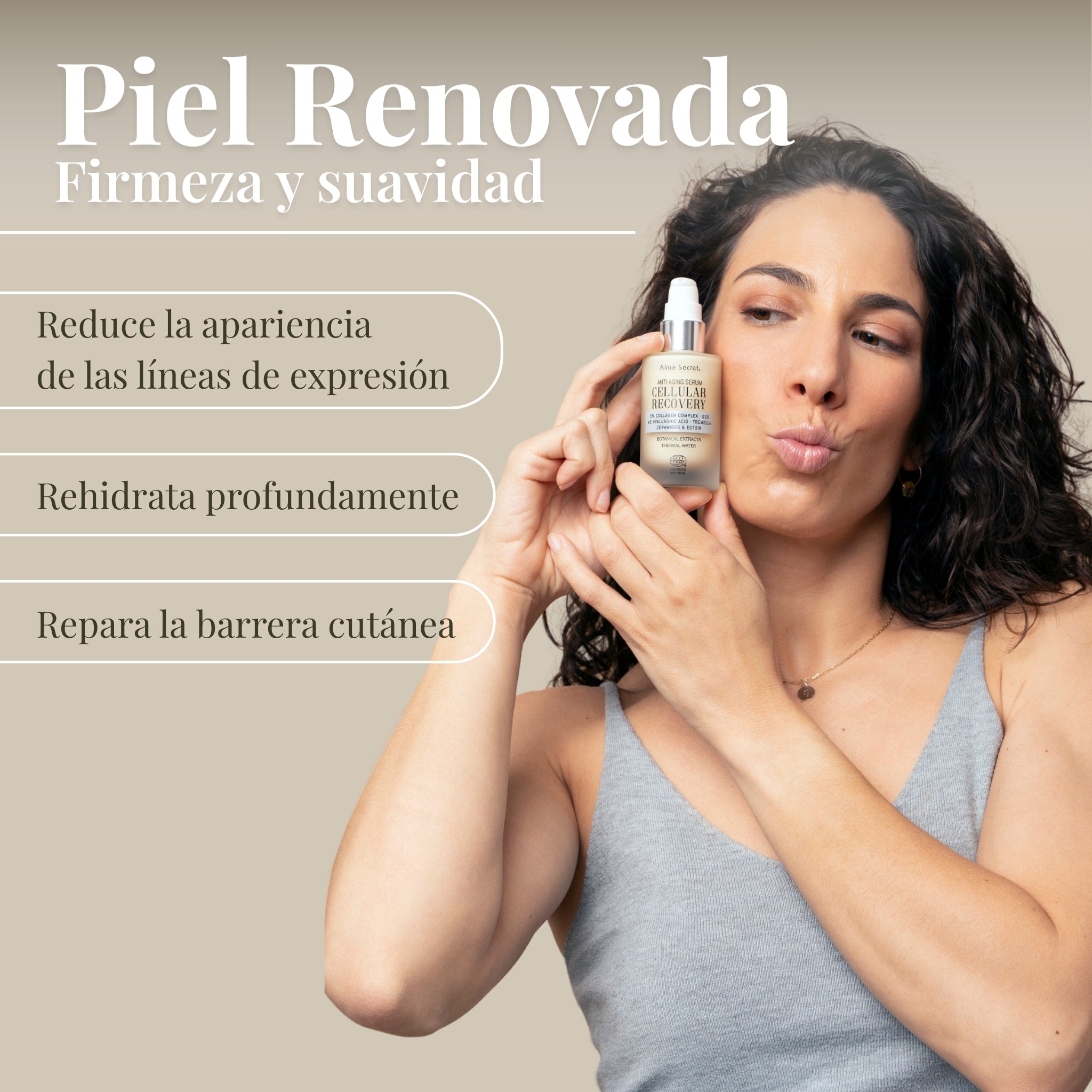 Sérum Facial 5% Colágeno y Ácido Hialurónico | Reafirmante | Alma Secret 50ml