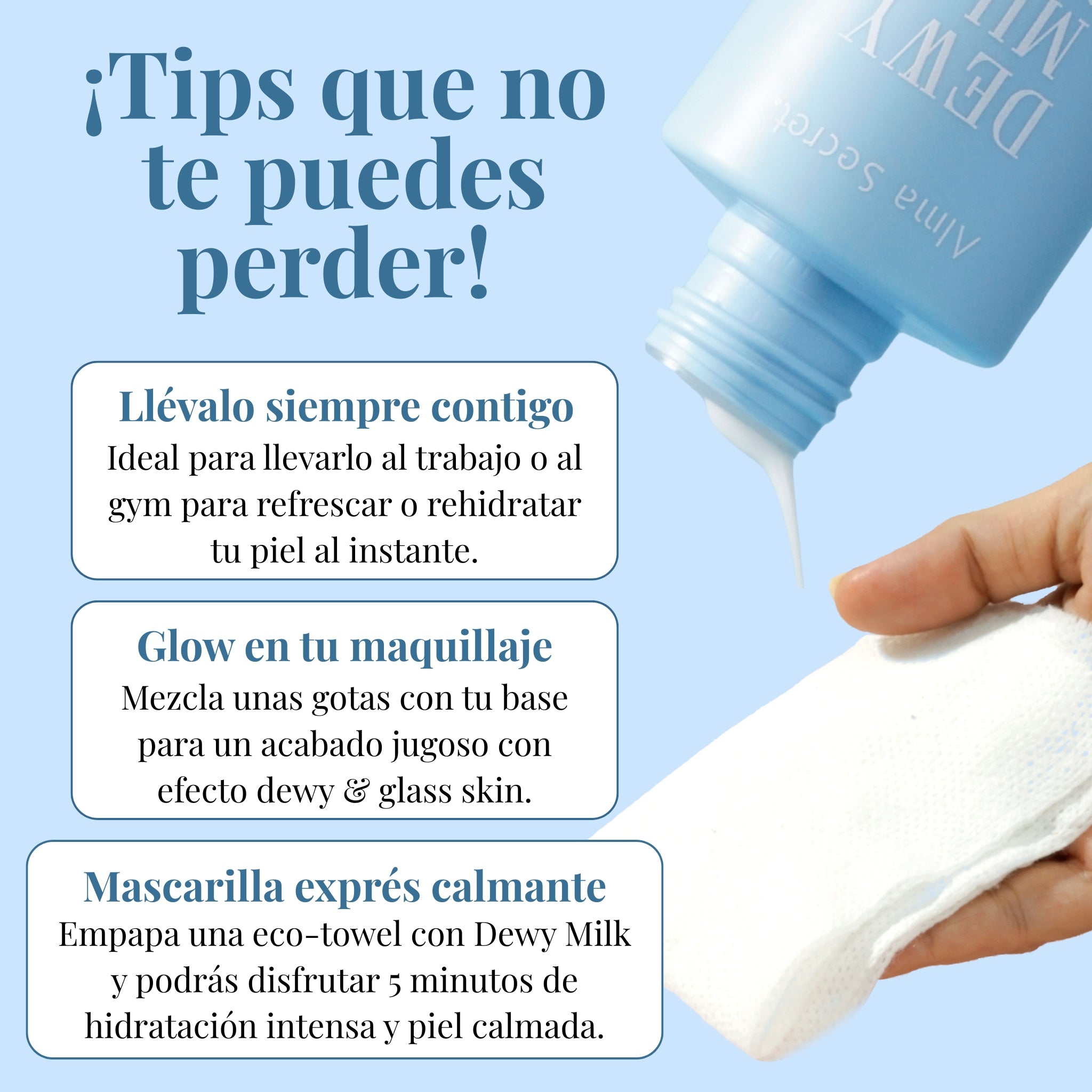 Tónico Esencia Hidratante con Exosomas y Péptidos | Dewy Milk 125ml | Alma Secret