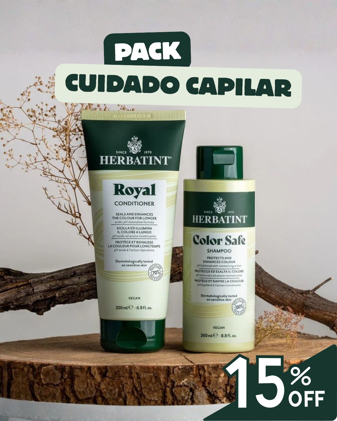 Pack Shampoo Color Safe Protector + Royal Acondicionador