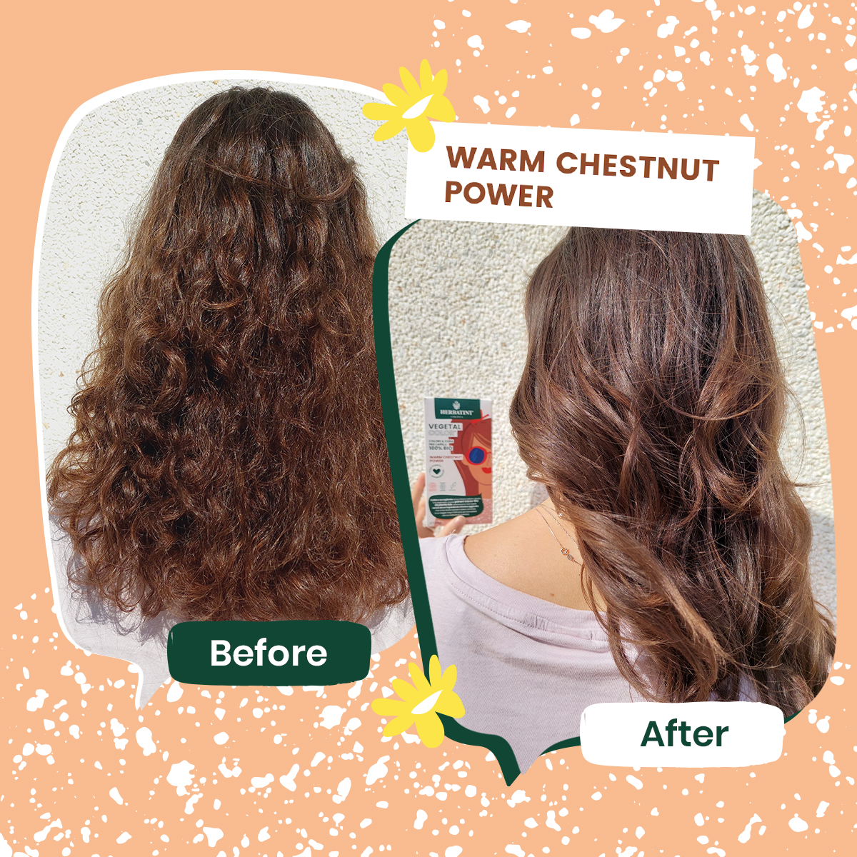 Warm Chesnut Power 100gr- Henna Temporal 100% Orgánica y Natural