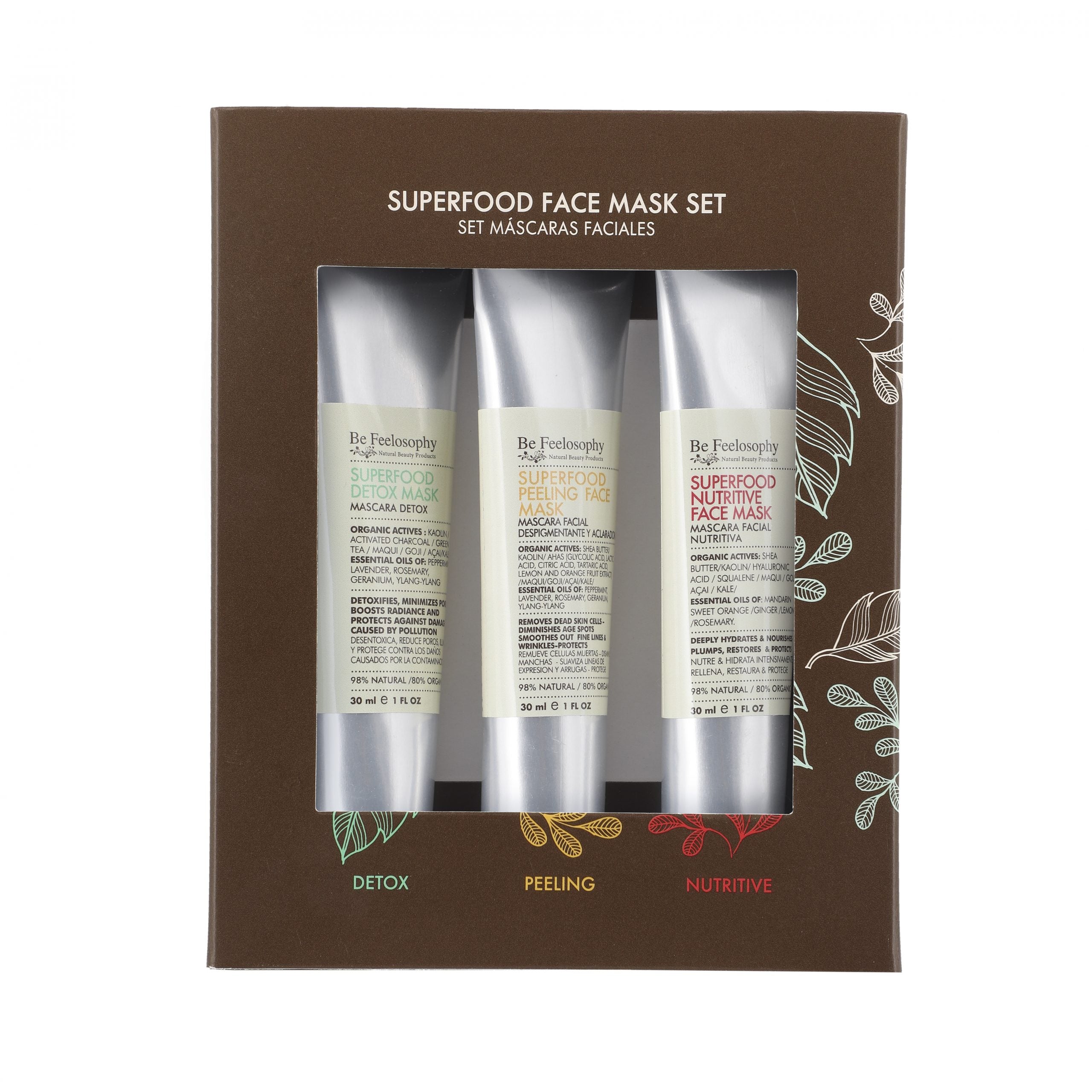 Set tres mascaras faciales (3* 30 ml ) Detox-Peel -Firm