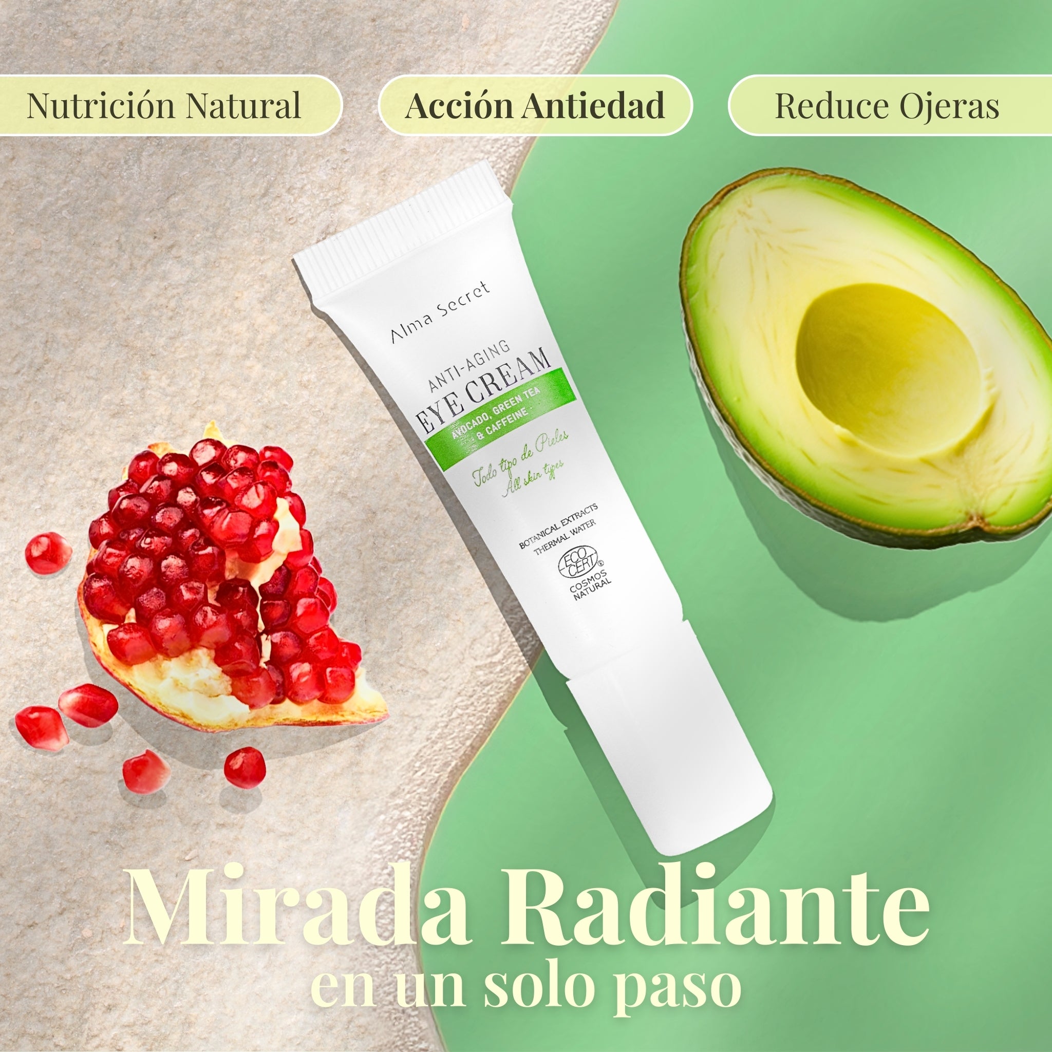 Contorno de Ojos Aguacate y Cafeína Formato Viaje 10ml | Alma Secret