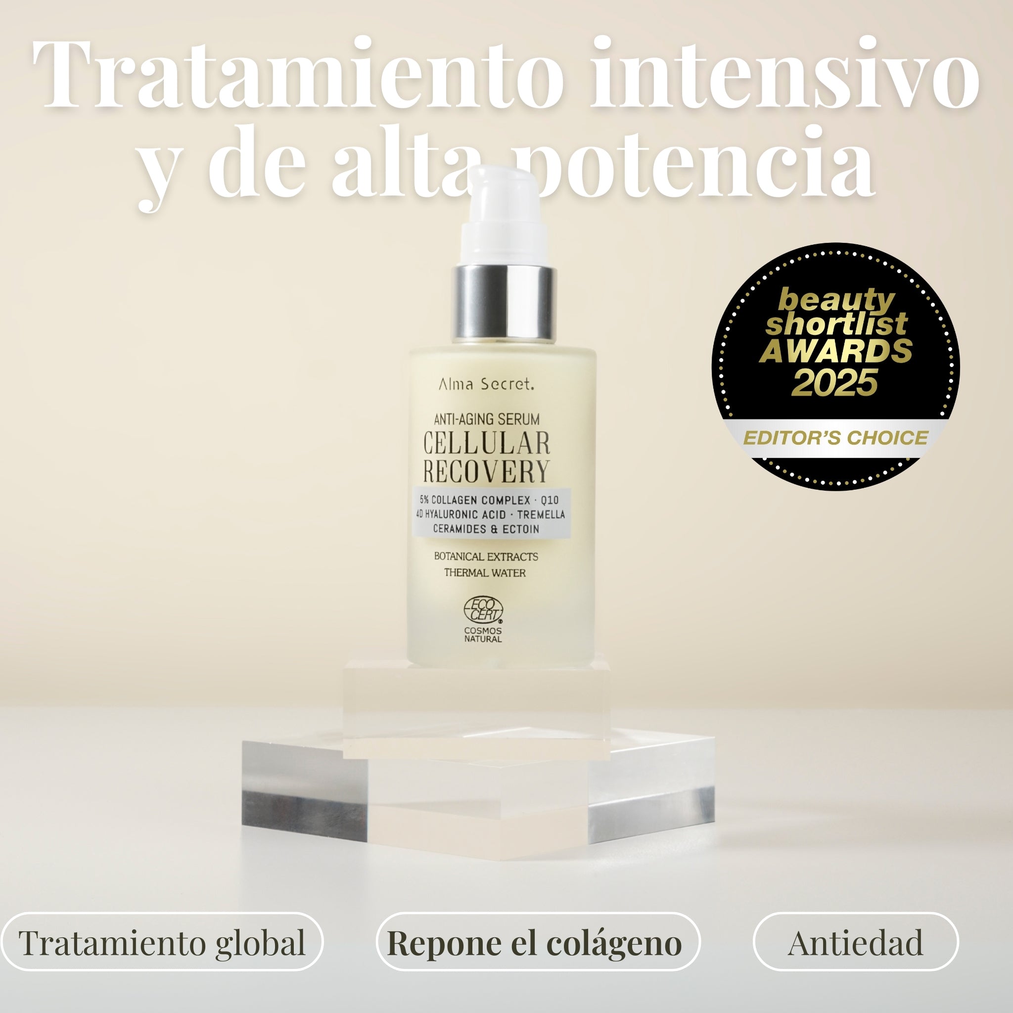 Sérum Facial 5% Colágeno y Ácido Hialurónico | Reafirmante | Alma Secret 50ml