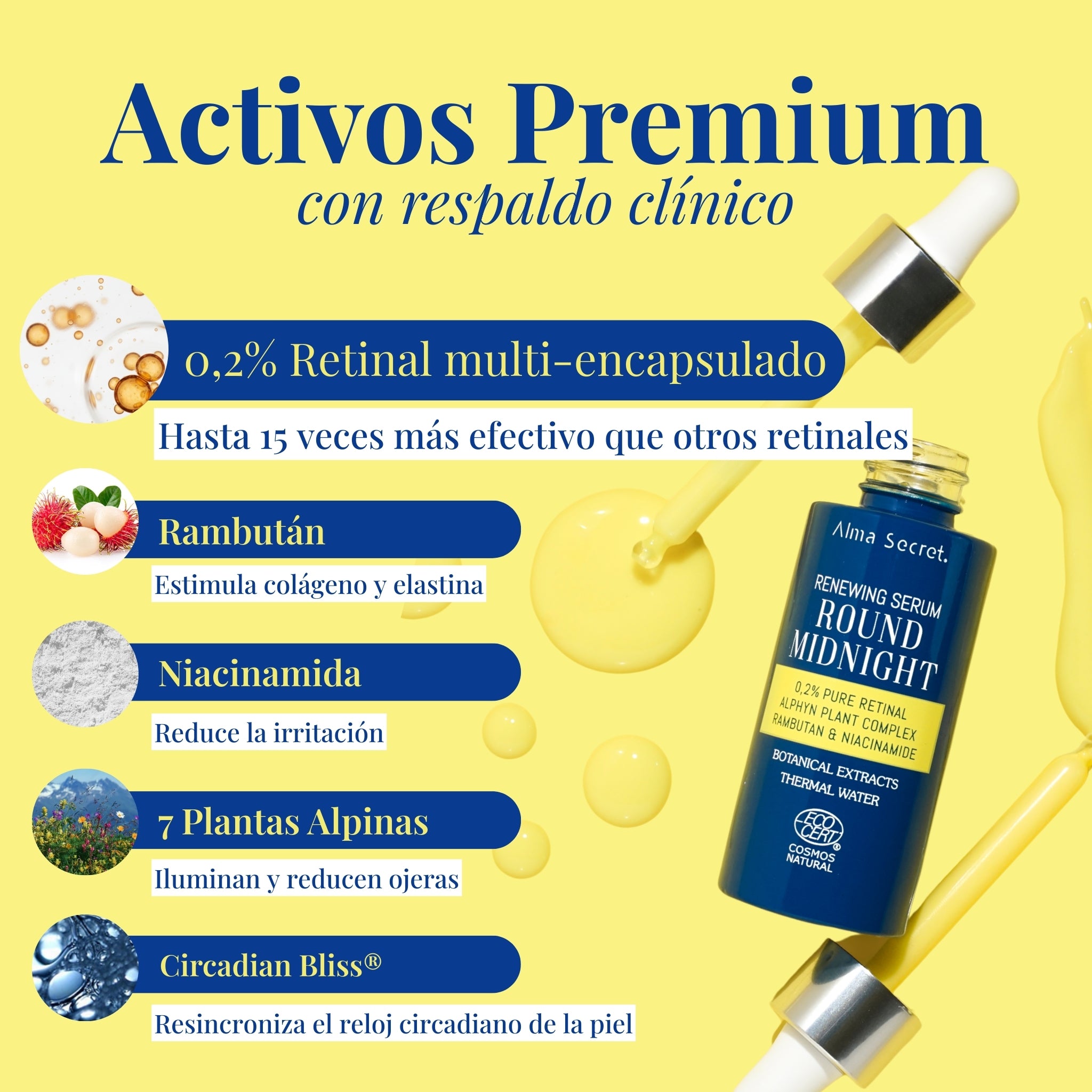 Sérum Retinal 0,2% Alta Potencia | Antiarrugas y Manchas | Alma Secret 50ml