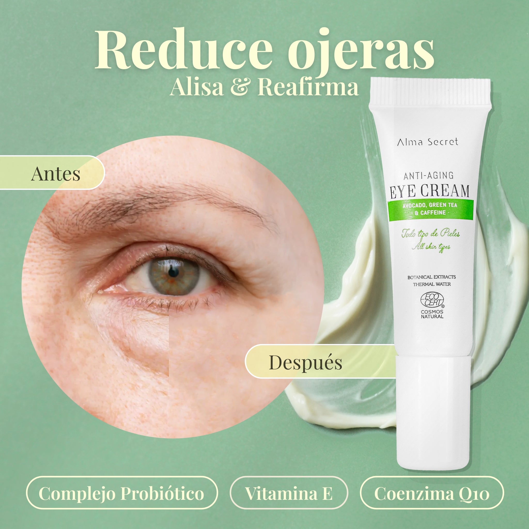 Contorno de Ojos Aguacate y Cafeína Formato Viaje 10ml | Alma Secret