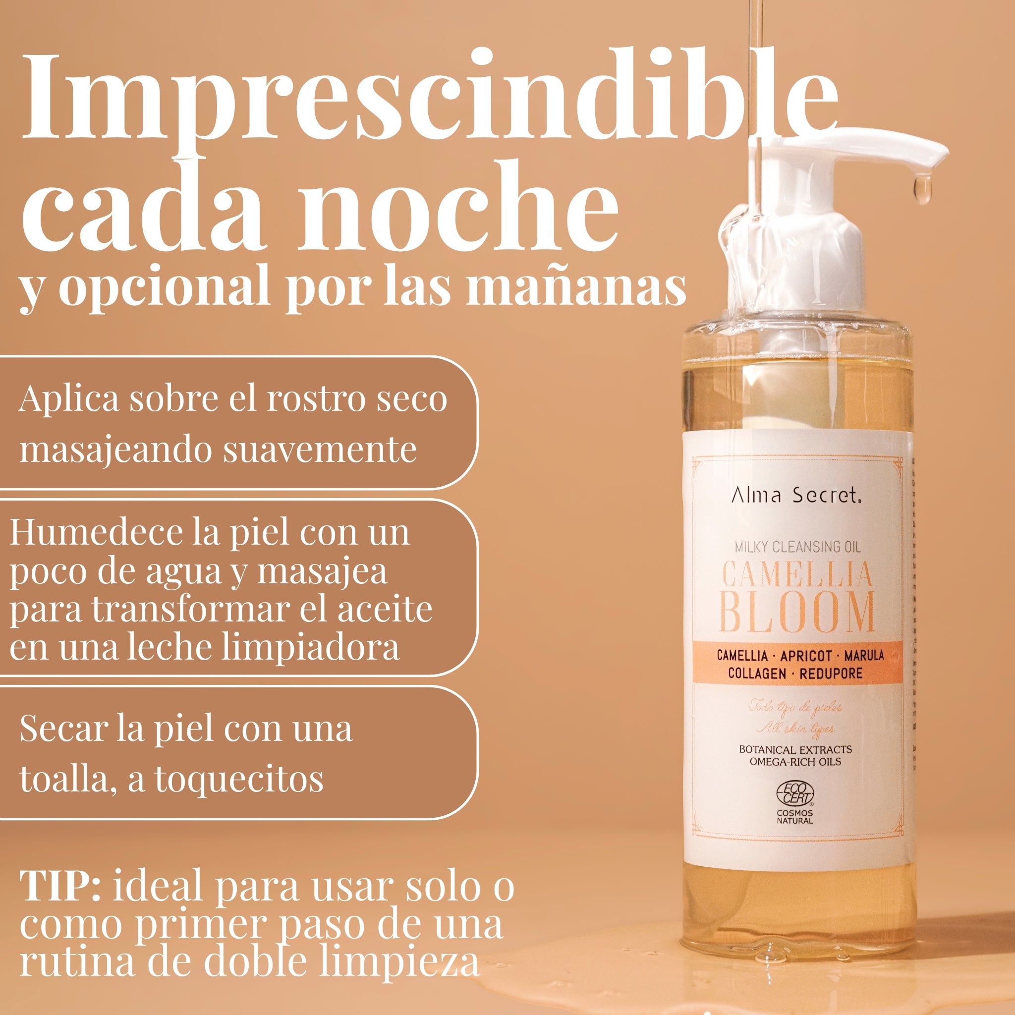 Aceite Desmaquillante Natural Oil to Milk | Camellia Bloom | Alma Secret 200ml