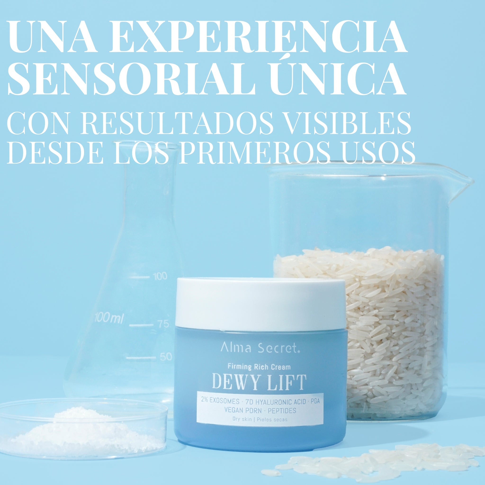 Crema Reafirmante con 2% Exosomas | Dewy Lift Rich Piel Seca | Alma Secret 50ml