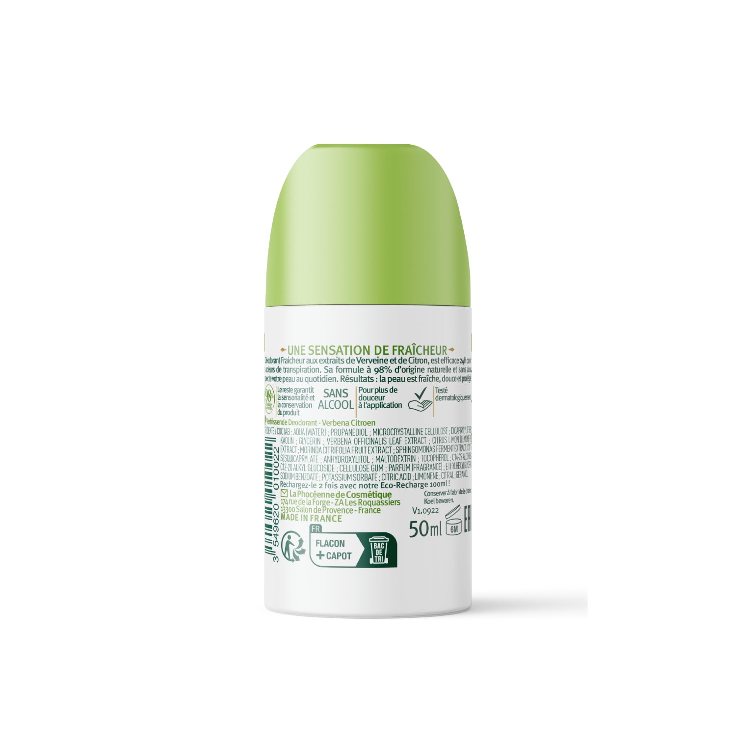 Desodorante Verbena Limón Roll-On Recargable