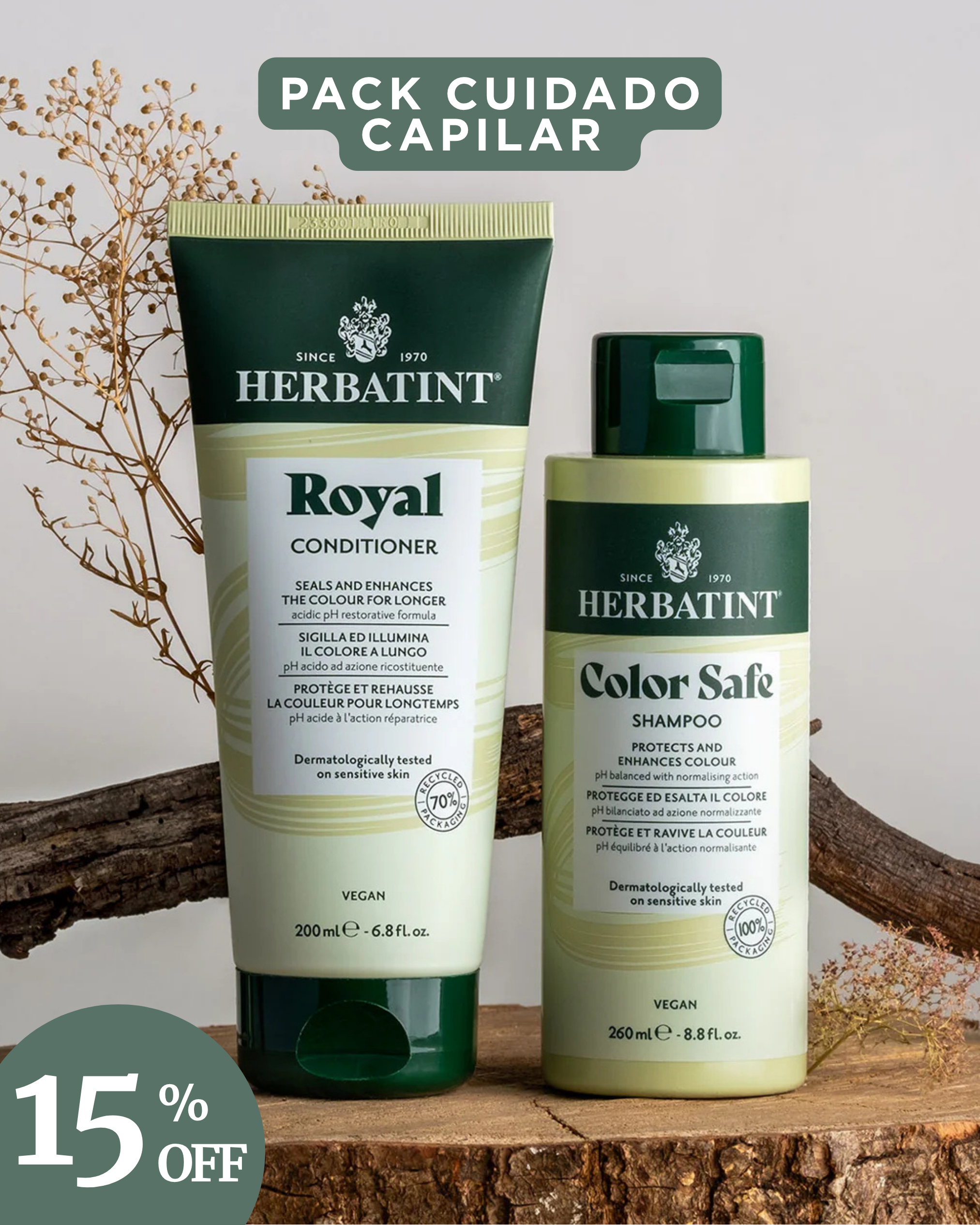 Pack Shampoo Color Safe Protector  + Royal Acondicionador