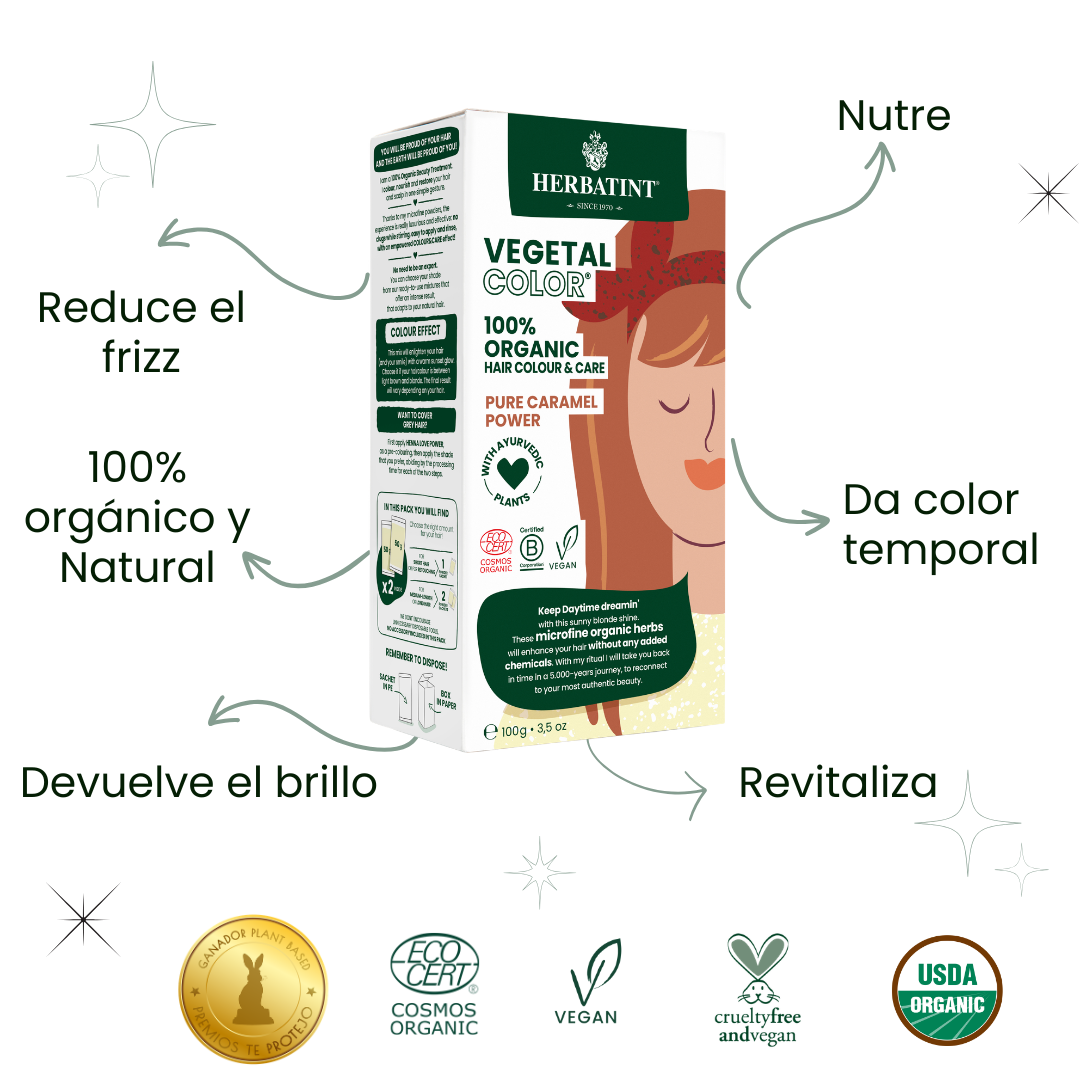 Pure Caramel Power - Henna Temporal 100% Orgánica y Natural